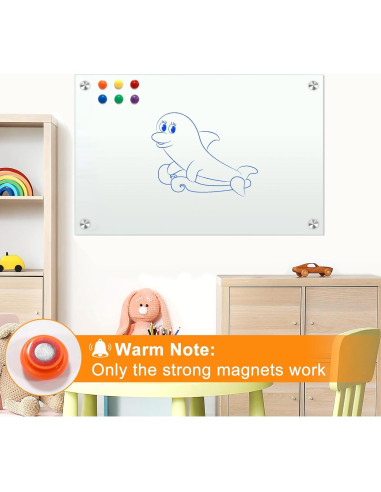 Pizarra Blanca Magnética H-Qprobd 61x46 cm Vidrio Templado