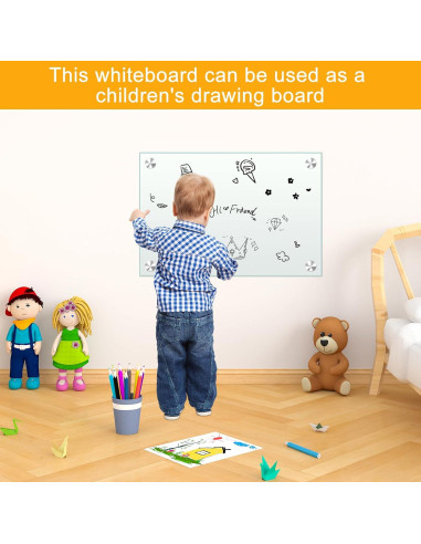 Pizarra Blanca Magnética H-Qprobd 61x46 cm Vidrio Templado