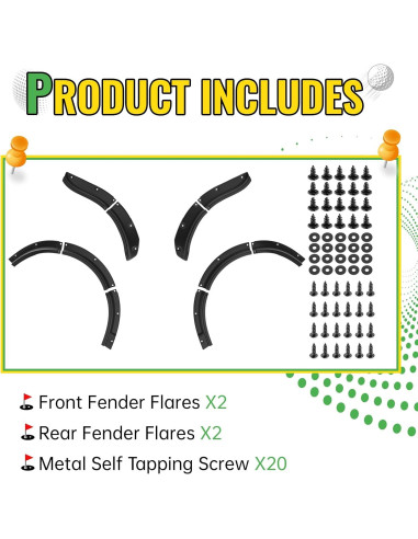 Guardabarros Delanteros y Traseros CYOOYC para Club Car DS 1993-2025