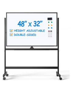 Pizarra Blanca Rodante Ajustable TSJ OFICINA 121.9x81.3cm