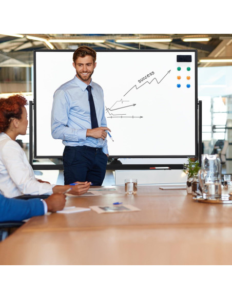 Pizarra Blanca Rodante Ajustable TSJ OFICINA 121.9x81.3cm