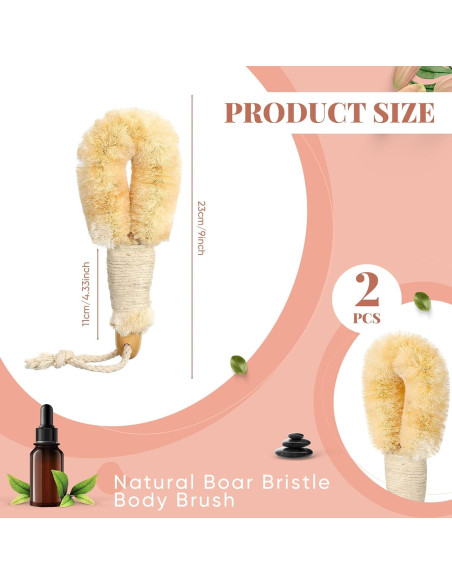 Cepillo Exfoliante Seco Suttmin 2 Pcs Fibra de Sisal 23 cm