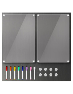 Paquete de 2 Tableros Magnéticos Acrílicos 30.48x20.32cm LANDNEOO