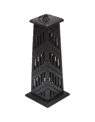 Soporte de Incienso ARTISENIA Torre Negra Madera de Rosa 30.5 cm