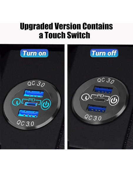 Cargador de coche USB-C Qidoe 12V 56W Doble QC3.0