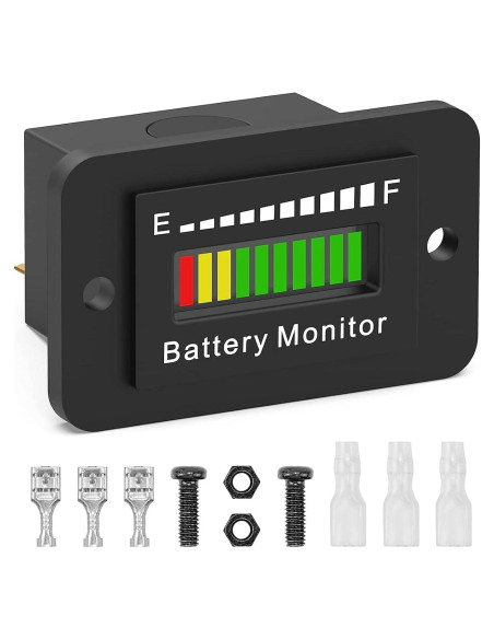 Monitor de Batería LED ELMCONFIG BM210 12V a 72V para Carritos