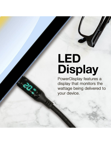 Cable PowerDisplay PD BoxWave 1.83m USB-C a USB-C 100W