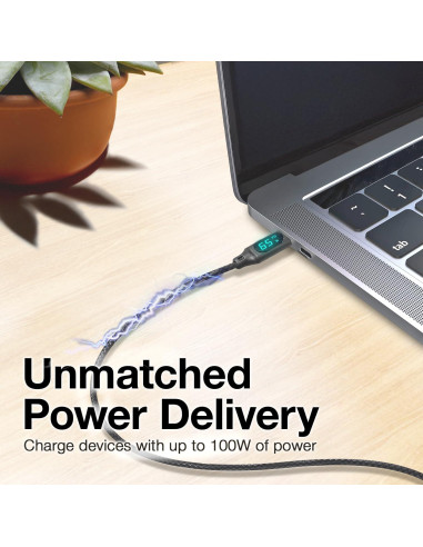Cable PowerDisplay PD BoxWave 1.83m USB-C a USB-C 100W