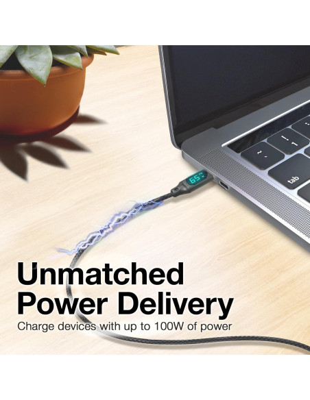 Cable PowerDisplay PD BoxWave 1.83m USB-C a USB-C 100W