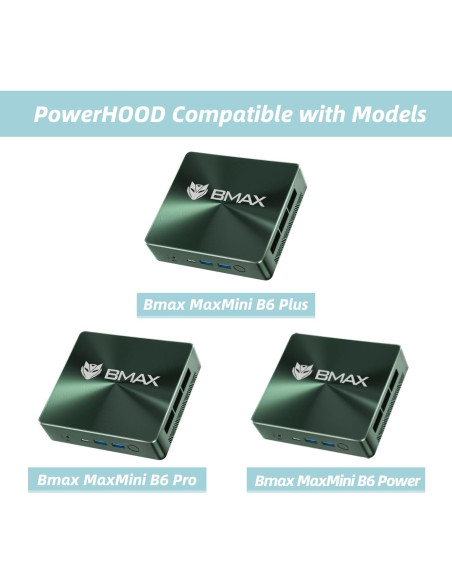 Adaptador de CA 12V PowerHOOD para Mini PC Bmax B6 Plus