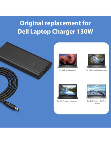 Cargador de Laptop 130W QIOUZW para Dell XPS 15 4.5mm