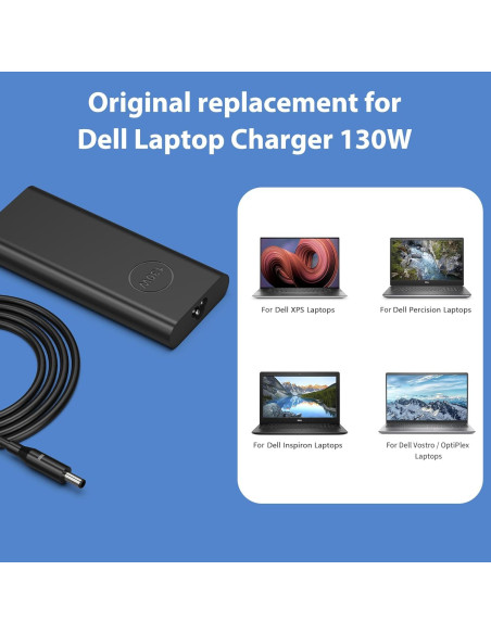 Cargador de Laptop 130W QIOUZW para Dell XPS 15 4.5mm