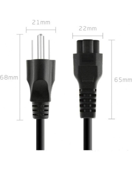 Cable de Alimentación 1.52m C5 UL para Portátil y TV LG, Dell, HP