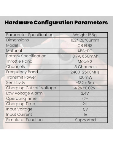 Controlador FPV C8 ELRS StarDrone con Receptor CR8 ELRS