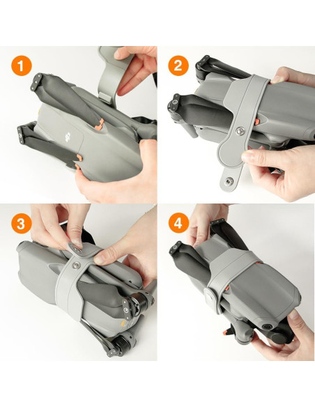 4 Hélices DJI Air 3/3S + Soporte Correa Protector BEHORSE