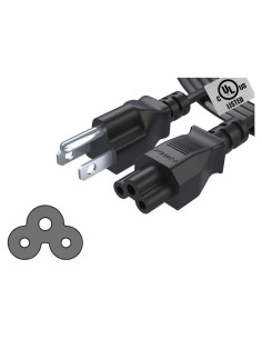 Cable de Alimentación AC 3 Clavijas PWR+ 1.83m para Laptops