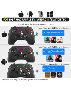 Controlador Bluetooth Aghi Pro para Switch y PC con Joystick 2