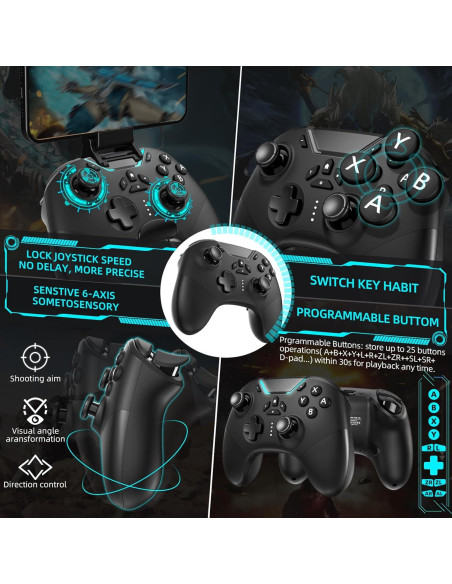 Controlador Bluetooth Aghi Pro para Switch y PC con Joystick