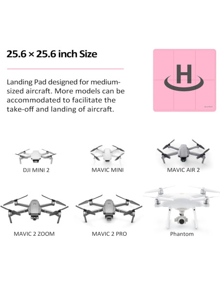 Plataforma de Aterrizaje para Drones VCUTECH 65 cm Rosa