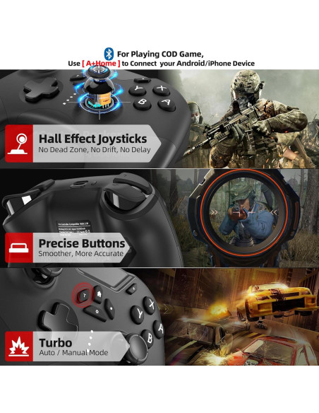 Controlador Bluetooth Aghi Pro para Switch y PC con Joystick
