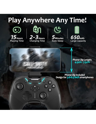 Controlador Bluetooth Aghi Pro para Switch y PC con Joystick