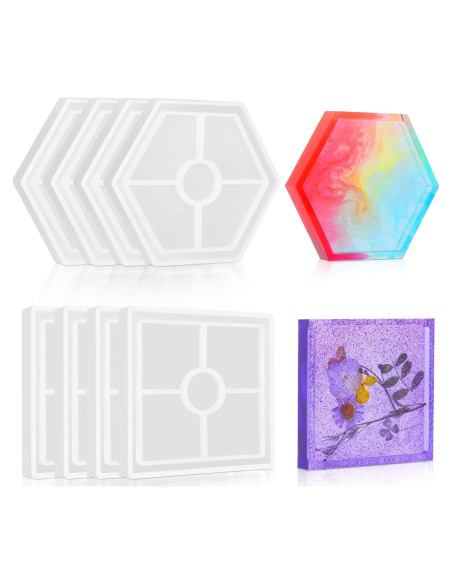 Set de 8 Moldes de Silicona para Posavasos Aunocy