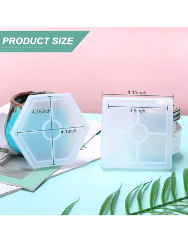 Set de 8 Moldes de Silicona para Posavasos Aunocy