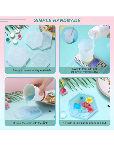 Set de 8 Moldes de Silicona para Posavasos Aunocy