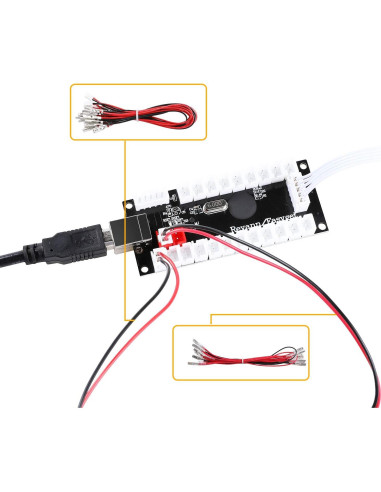 Kit Arcade LED Qenker para 2 Jugadores USB MAME y Raspberry Pi