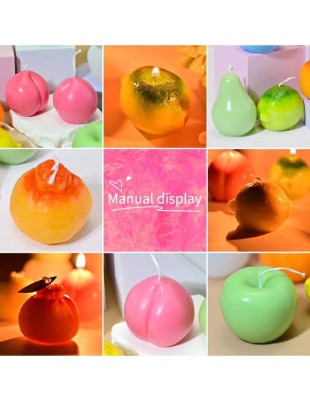 Juego de Moldes de Silicona para Velas Frutas 3D RESIN GO