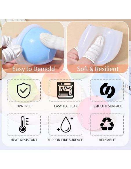 Juego de Moldes de Silicona para Velas Frutas 3D RESIN GO