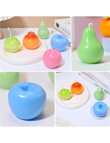 Juego de Moldes de Silicona para Velas Frutas 3D RESIN GO