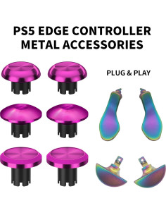 Palancas de metal CHARM FOCUS para PS5 Edge - Rosa y degradado 2