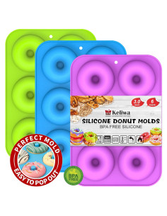 Molde de Donut de Silicona Keliwa para 6 Donas - Antiadherente