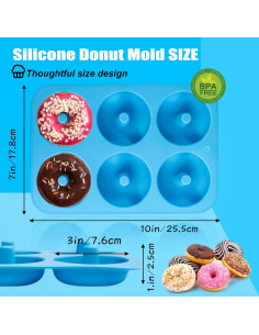 Molde de Donut de Silicona Keliwa para 6 Donas - Antiadherente 2