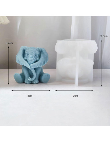 Molde de Silicona Elefante ESEENS para Velas y Jabón