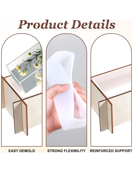 Moldes Rectangulares de Silicona para Resina Epóxica Xthrotsenk - 2 Tamaños