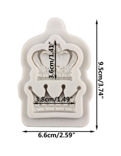 Molde de Silicona para Fondant de Corona MINFEIDMS 9.5x6.6cm 2