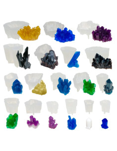Woohome 18 PCS Moldes de Silicona para Resina Cristal