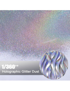 Polvo Brillo Holográfico Renfio 80g Plateado para Manualidades 2