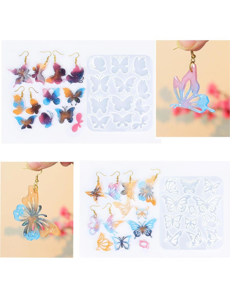 Moldes de Silicona para Aretes de Resina GULELAYAR 2 Piezas