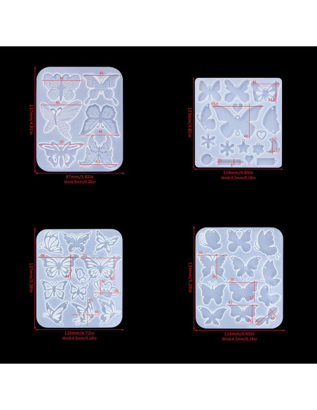 Moldes de Silicona para Aretes de Resina GULELAYAR 2 Piezas