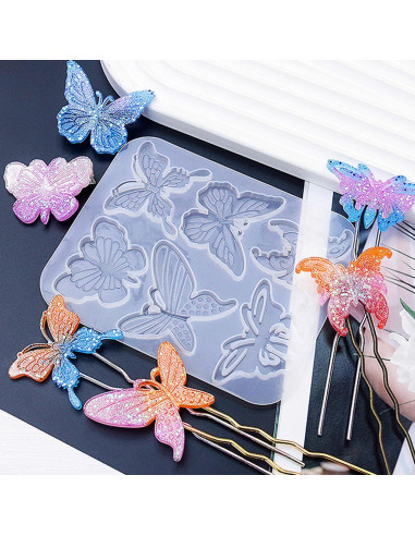 Moldes de Silicona para Aretes de Resina GULELAYAR 2 Piezas