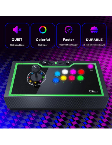 Joystick Qanba Q8 Silent para PC y Android con LED RGB