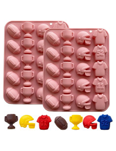 Molde de Chocolate de Fútbol 2PCS Silicona Rosa 20 Cavidades