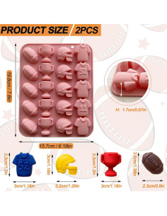 Molde de Chocolate de Fútbol 2PCS Silicona Rosa 20 Cavidades 2