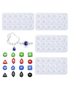 4 Moldes de Silicona para Resina Epóxica QfwdfcTrenz 11x6cm