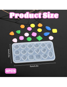 4 Moldes de Silicona para Resina Epóxica QfwdfcTrenz 11x6cm 2