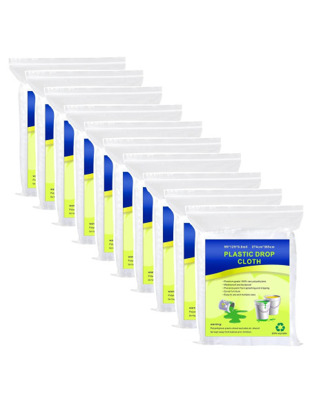 10 Lonas de Plástico Transparente Impermeable Cedolio 3.66x2.74m