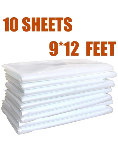 10 Lonas de Plástico Transparente Impermeable Cedolio 3.66x2.74m